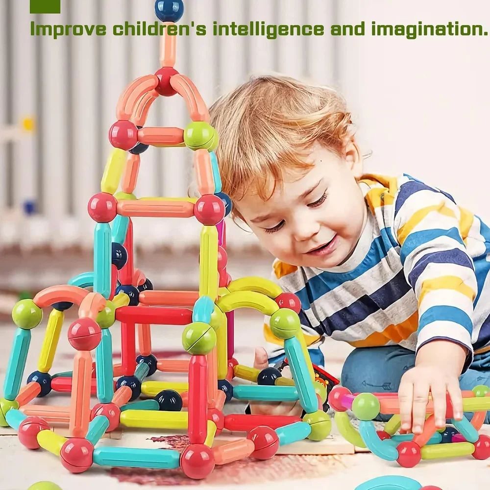 ToyCastle's Magnetic Sticks – Creative Building Blocks for Kids 3-5 Years