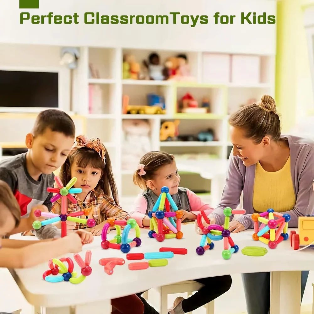 ToyCastle's Magnetic Sticks – Creative Building Blocks for Kids 3-5 Years