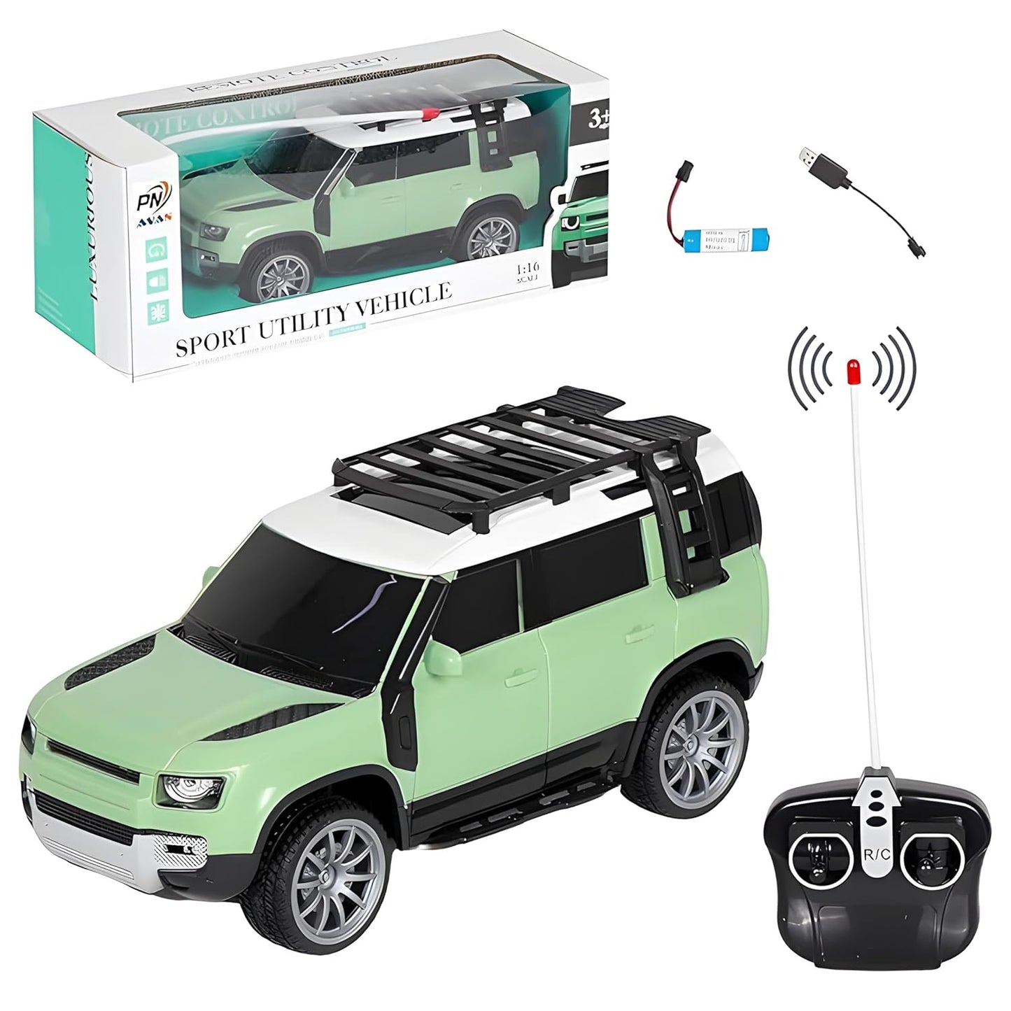ToyCastle's Remote Control Defender Car | High-Speed Off-Road RC Car with Led Lights | Rechargeable Battery