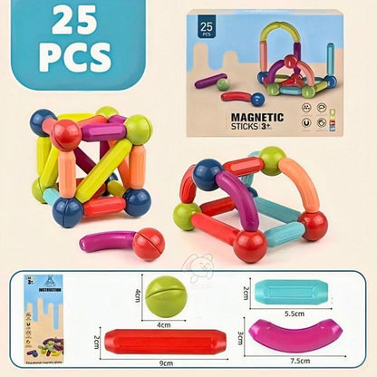 ToyCastle's Magnetic Sticks – Creative Building Blocks for Kids 3-5 Years