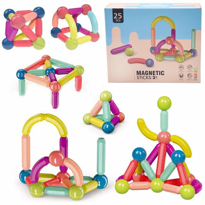 ToyCastle's Magnetic Sticks – Creative Building Blocks for Kids 3-5 Years