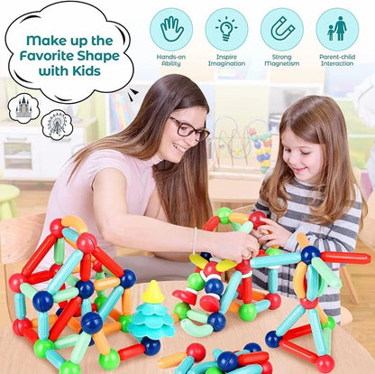 ToyCastle's Magnetic Sticks – Creative Building Blocks for Kids 3-5 Years
