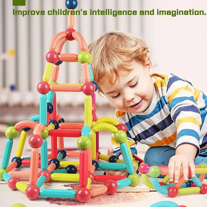 ToyCastle's Magnetic Sticks – Creative Building Blocks for Kids 3-5 Years